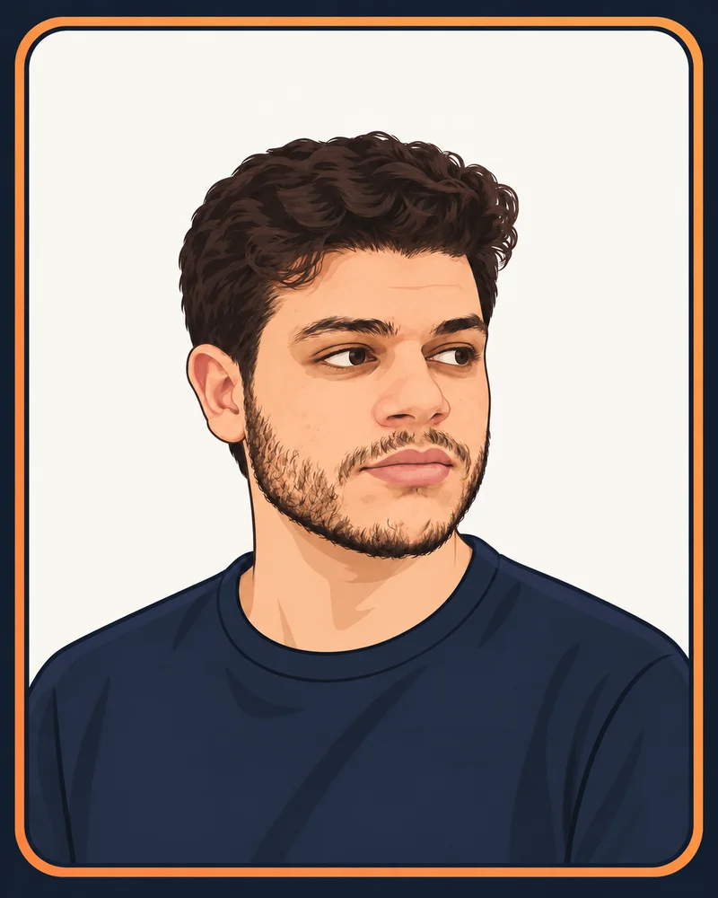 Illustrated portrait of Ali Alaraby